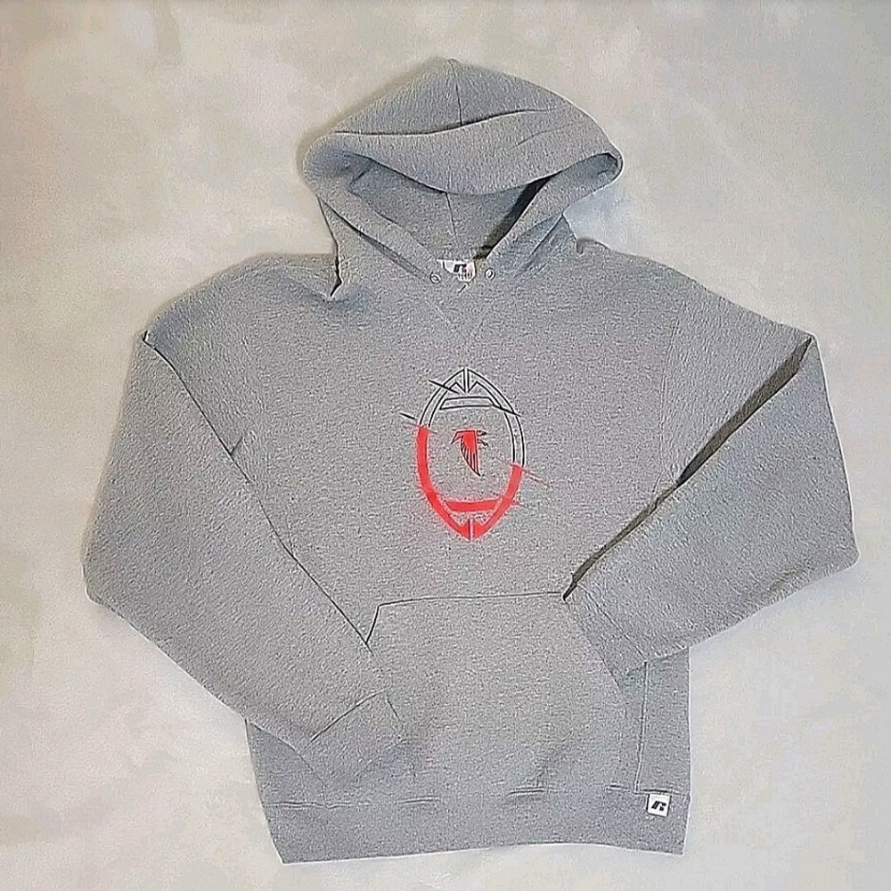 Atlanta Falcons NFL Mens Hoodie Medium Excellent Russel Alternative logo